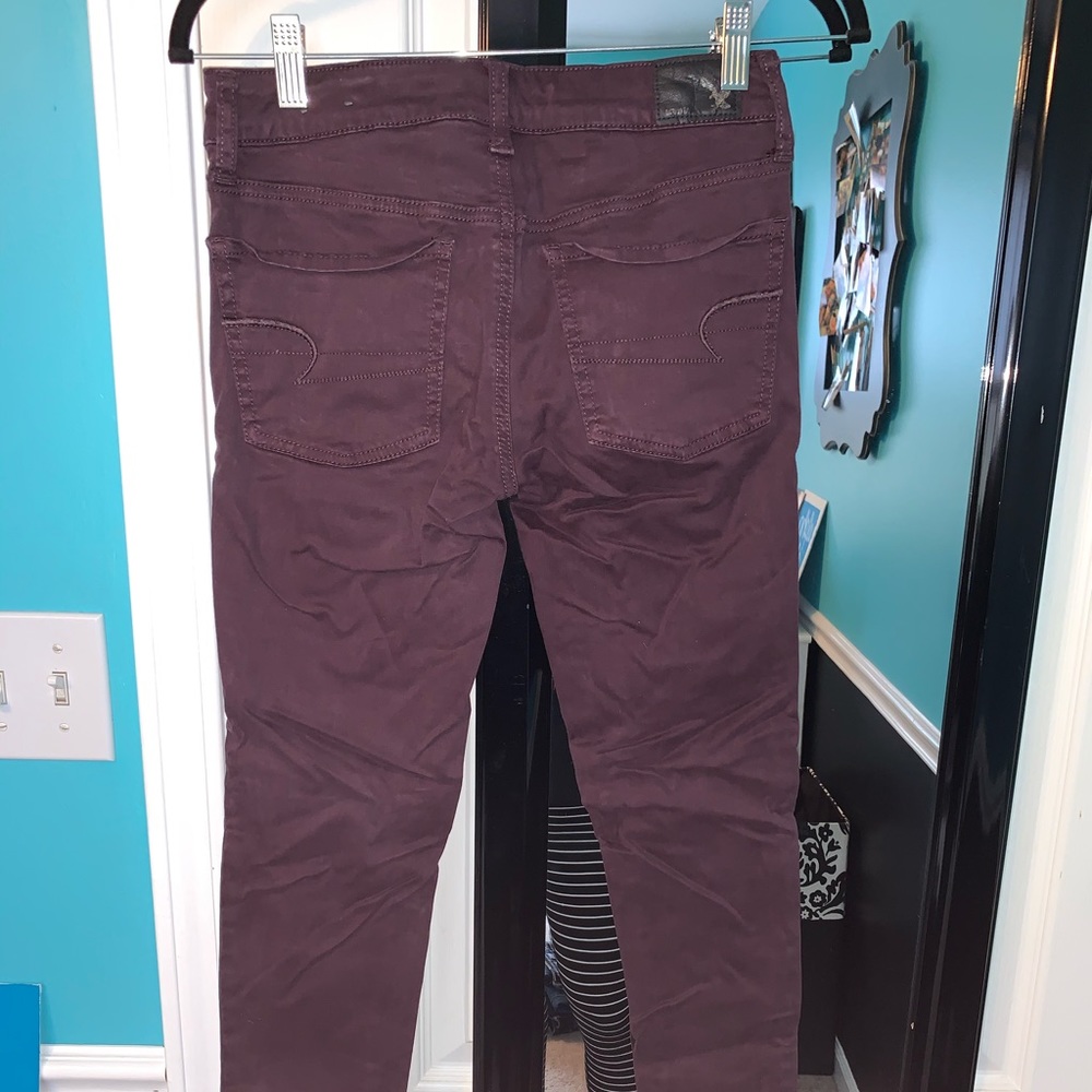 American Eagle Maroon Jeggings